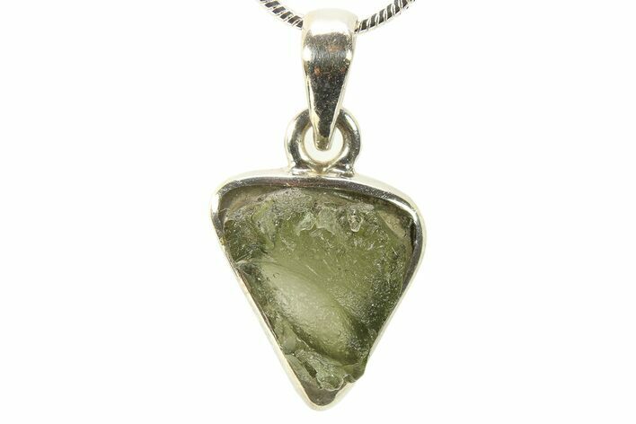 Green Moldavite Tektite Pendant ( g) - Czech Republic #278958